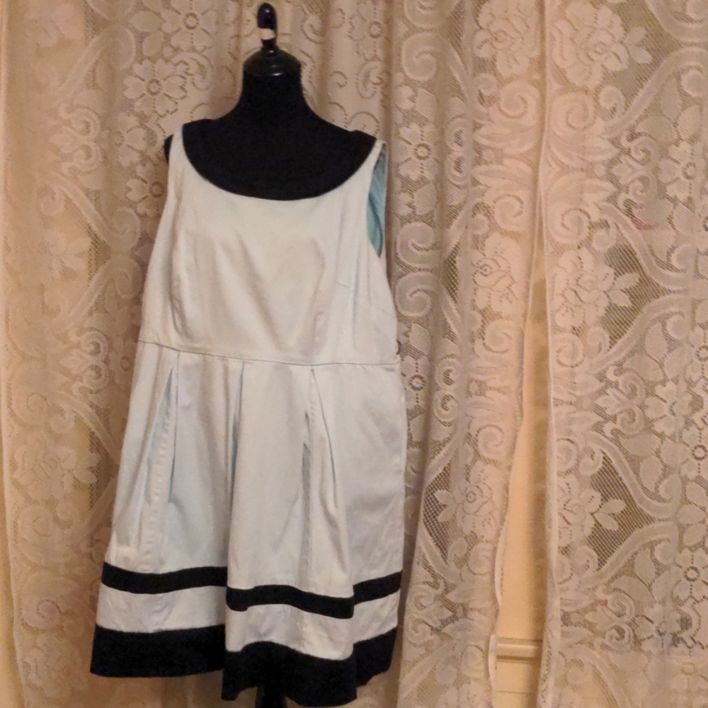 Light blue and black striped dress